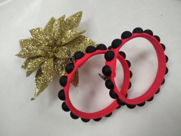 Earrings Hoop Color Red And Black
