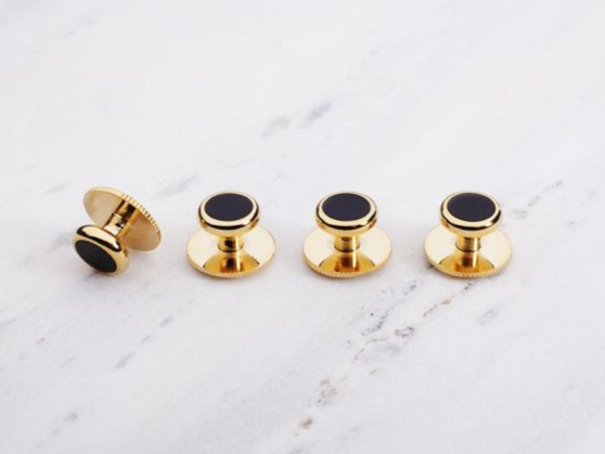 Classic Dress Studs Gold On Black
