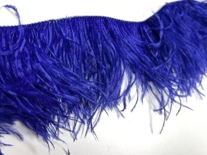 Ostrich Feather Fringe Trim BLUEBERRY