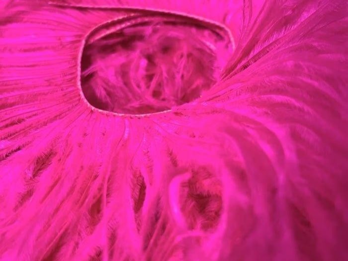 Ostrich Feather Fringe Trim ELECTRIC PINK