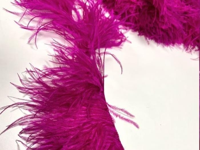 Ostrich Feather Fringe Trim - FUCHSIA PINK