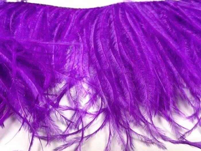 Ostrich Feather Fringe Trim HOT MAGENTA