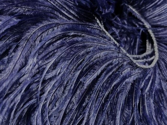 Ostrich Feather Fringe Trim MIDNIGHT SKY