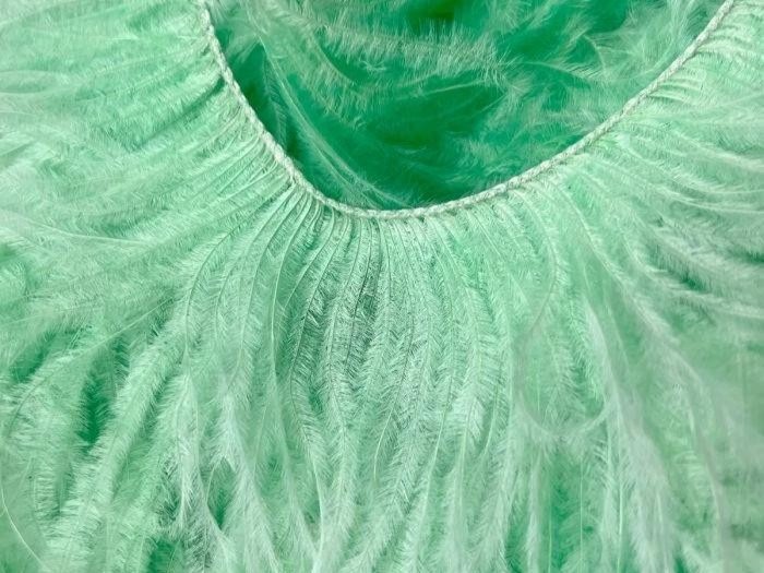 Ostrich Feather Fringe Trim SPEARMINT