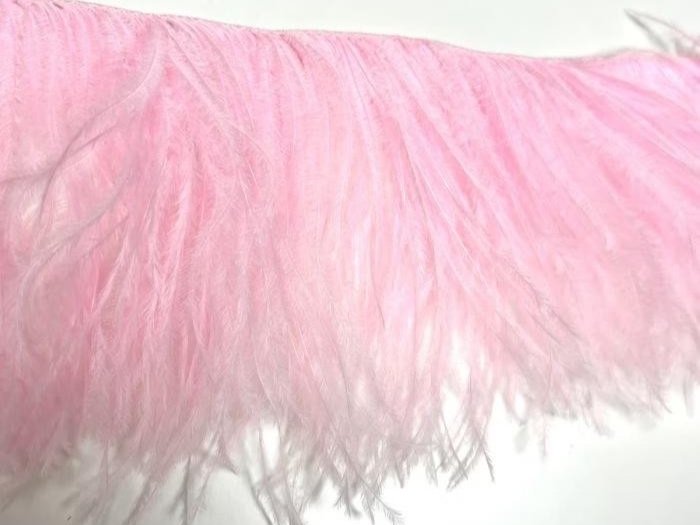 Ostrich Feather Fringe Trim SUGAR PINK