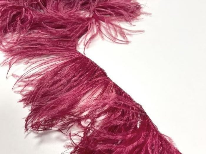 Ostrich Feather Fringe Trim - WINE