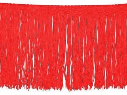 Tactel Fringe Trim 30 Cm SCARLET