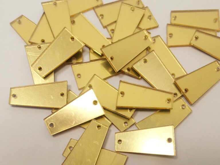 Trapezoid Sew-On Mirrors GOLD