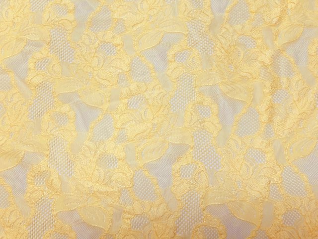 Floral Cascade Stretch Lace - BUTTERCREAM
