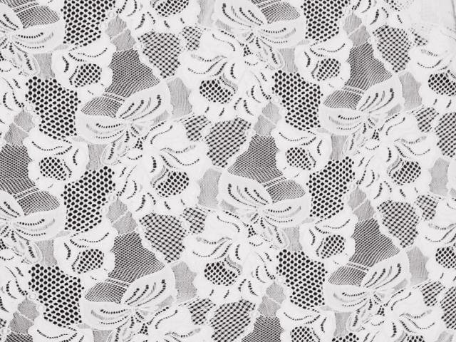 Floral Cascade Stretch Lace WHITE
