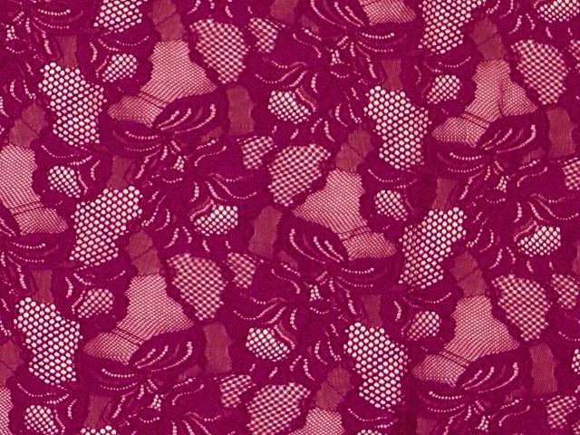 Floral Cascade Stretch Lace - WINE
