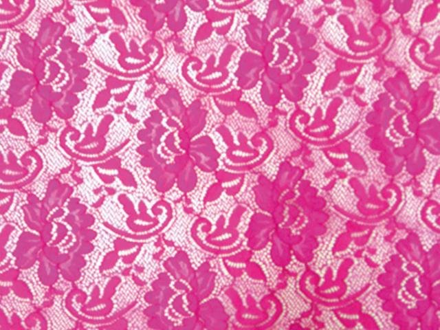 Flower Stretch Lace ELECTRIC PINK